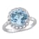 3 1/2 CT TGW Sky Blue Topaz Halo Ring in Sterling Silver