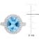 7 CT TGW Sky Blue Topaz and White Topaz Double Halo Ring in Sterling Silver