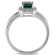 7/8 CT TGW Created Emerald and Diamond Accent Halo Ring in Sterling Silver