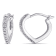 Diamond Heart Hoop Earrings in 10k White Gold