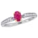 5/8 CT TGW Ruby and 1/6 CT TW Diamond Ring in 10K White Gold