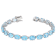 28 1/2 CT TGW Oval-Cut Sky-Blue Topaz Tennis Bracelet in Sterling Silver