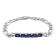 4 3/4 CT TGW Created Blue Sapphire Link Bracelet in Sterling Silver