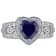 2 1/4 CT TGW Created Blue Sapphire and 1/10 CT TW Diamond Heart Ring in
Sterling Silver