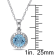 1 3/5 CT TGW Sky Blue Topaz Halo Pendant with Chain in Sterling Silver