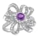 7/8 CT TGW African-Amethyst and Topaz Flower Cocktail Ring in Sterling Silver