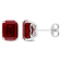 6 1/2 CT TGW Octagon Created Ruby Stud Earrings in Sterling Silver