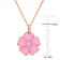 1/10 CT TGW White Topaz with Pink Enamel Flower Pendant with Chain in
Rose Plated Sterling Silver