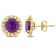3 3/4 TGW African Amethyst Halo Link Stud Earrings in Yellow Plated
Sterling Silver