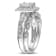 1/5 CT TW Diamond Square Halo Bridal Ring Set in Sterling Silver