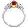 1 1/2 CT TGW Ruby and 1/2 CT TW Diamond Floral Cluster Ring in 2-tone
14K White and Yellow Gold