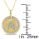 Diamond "A" Initial Pendant with Chain in 18K Yellow Gold Over
Sterling Silver