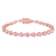 13 1/2 CT TGW Created Pink Sapphire Tennis Bracelet in Rose Plated
Rhodium Over Sterling Silver