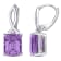 6 1/2 CT TGW Amethyst and White Topaz Earrings in Sterling Silver