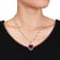 47 CT TGW Red & White Cubic Zirconia Heart Necklace in Sterling Silver