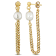 8-8.5MM Freshwater Cultured Pearl Earrings with Curb Chain in Yellow
Plated Sterling Silver