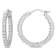 1/2 CT TW Diamond Inside Outside Hoop Earrings in Sterling Silver