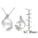 10-12.5MM Freshwater Cultured Pearl & Diamond Stud Earrings &
Pendant Set in Sterling Silver