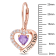 1 1/2 CT TGW Amethyst and White Topaz Heart Earrings in 18K Rose Gold
Over Sterling Silver