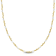 White Enamel Heart Link Necklace in 14K Yellow Gold Over Sterling Silver