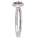 3/5 CT TGW Ruby and 1/5 CT TW Diamond Halo Ring in 14K White Gold