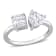 2 CT TGW Created Moissanite 2-Stone Ring in Sterling Silver