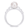 7-7.5MM Freshwater Cultured Pearl and Created White Sapphire Ring in
Sterling Silver