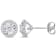 1/2 CT TW Diamond Halo Stud Earrings in 10k White Gold