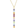 5 3/4 CT TGW Iolite Linear Pendant with Oval Link Chain in 10K Yellow Gold