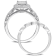 1/5 CT TW Diamond Square Halo Bridal Ring Set in Sterling Silver