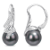 9-9.5 MM Black Tahitian Cultured Pearl and Diamond Accent Twist Drop
Earrings in Sterling Silver