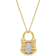 1/10 CT TW Diamond Lock Pendant with Chain in 14K 2-Tone Gold