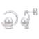 7.5-8MM Freshwater Cultured Pearl and Created White Sapphire Stud
Earrings in Sterling Silver