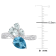 1 7/8 CT TGW London Blue Topaz, Aquamarine and 1/10 CT TW Diamond Toi et
Moi Ring in 14K White Gold