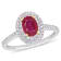 7/8 CT TGW Oval Ruby and 1/3 CT TW Diamond Double Halo Ring in 2-tone
14K White & Yellow Gold