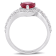2 1/2 CT TGW Created Ruby and Created white Sapphire Halo Engagement
Ring in Sterling Silver