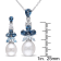 8.5-10MM Freshwater Cultured Pearl and Multigem Drop Earrings and
Pendant Set in Sterling Silver