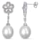 9.5-10MM Freshwater Cultured Pearl and Diamond Accent Drop Earrings in
Sterling Silver