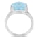 9 CT TGW Sky Blue and White Topaz Split Shank Cocktail Ring in Sterling Silver