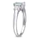 1 5/8 CTW Aquamarine and Created White Sapphire 3-Stone Ring in Sterling Silver