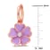1/6 CT TGW White Topaz with Purple Enamel Flower Hoop Earrings in Rose
Plated Sterling Silver