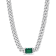7/8 CT TGW Octagon Created Emerald Curb Link Chain Necklace in Sterling Silver