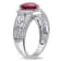 2 4/5 CT TGW Created Ruby and 1/10 CT TW Diamond Vintage Heart Ring in
Sterling Silver