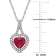 1 CT TGW Ruby and 1/6 CT TW Diamond Halo Pendant with Chain in 14K White Gold
