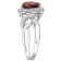 1 3/8 CT TGW Garnet and 1/10 CT TW Diamond Heart Ring in Sterling Silver