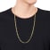 3.8mm Figaro Chain Necklace in 18k Yellow Gold Plated Sterling Silver,
24 in