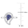 3/8 CTW Created Blue Sapphire and White Topaz Teardrop Ring in Sterling Silver