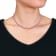 29 1/2 CT TGW Created Pink Sapphire Leaf Necklace in Sterling Silver