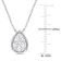 2 CT DEW Created Moissanite Halo Teardrop Pendant with Chain in Sterling Silver