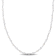 White Enamel Heart Link Necklace in Stelring Silver